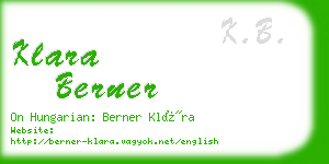 klara berner business card